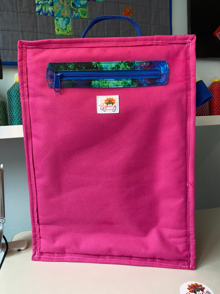 Large vinyl print backpack