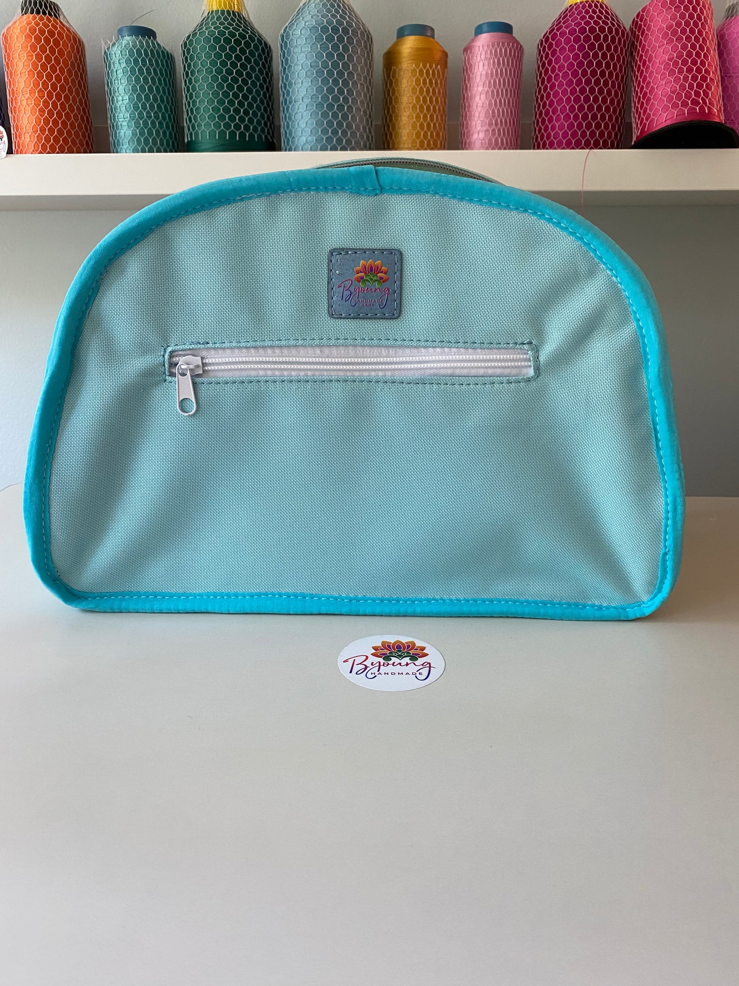 Bowler Bag- Sparkly quilted mint aqua bag with rose gold hardware