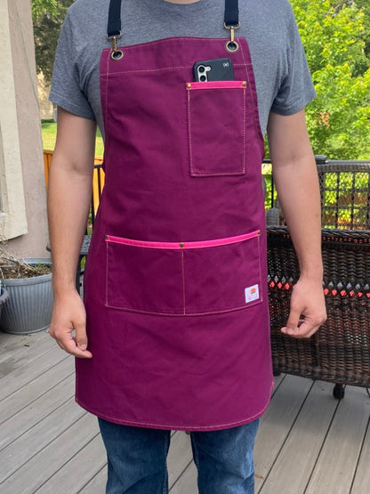 Carhartt Canvas Aprons- raspberry